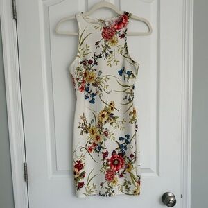 Iris Floral Mini Dress - White and Multicolor